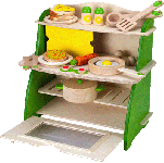 Spielküche -Fast Food- aus Holz 