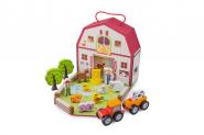 Bauernhof Spiel-Set aus Holz im Koffer 