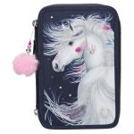 Etui Miss Melody blau mit LED 3-fach, gefüllt 