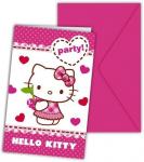 Einladungskarten Hello Kitty Hearts 