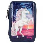 Etui Miss Melody 3-fach, gefüllt Glitzer blau 