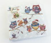 Servietten "Eulen im Winterland" 