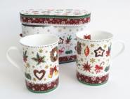 Geschenkbox mit 2 Bechern "Christmas Parts Red" 