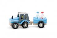 Traktor mit Anhänger und Milchkannen 