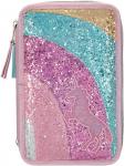 Ylvi 3-fach Etui Regenbogen Glitzer gold 